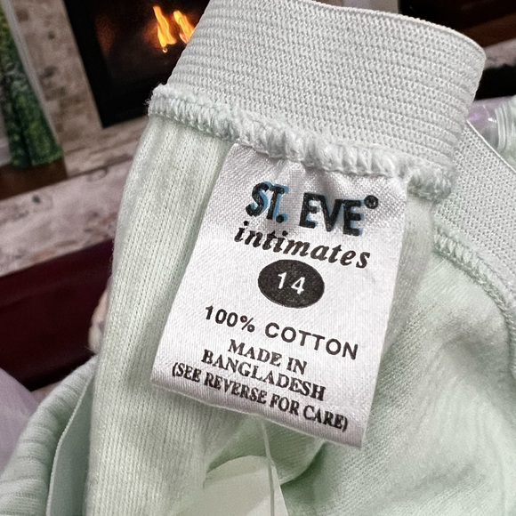 St. Eve Intimates 100% Cotton 🆕 & Vintage size 14 green - Picture 3 of 3